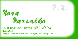 nora marsalko business card